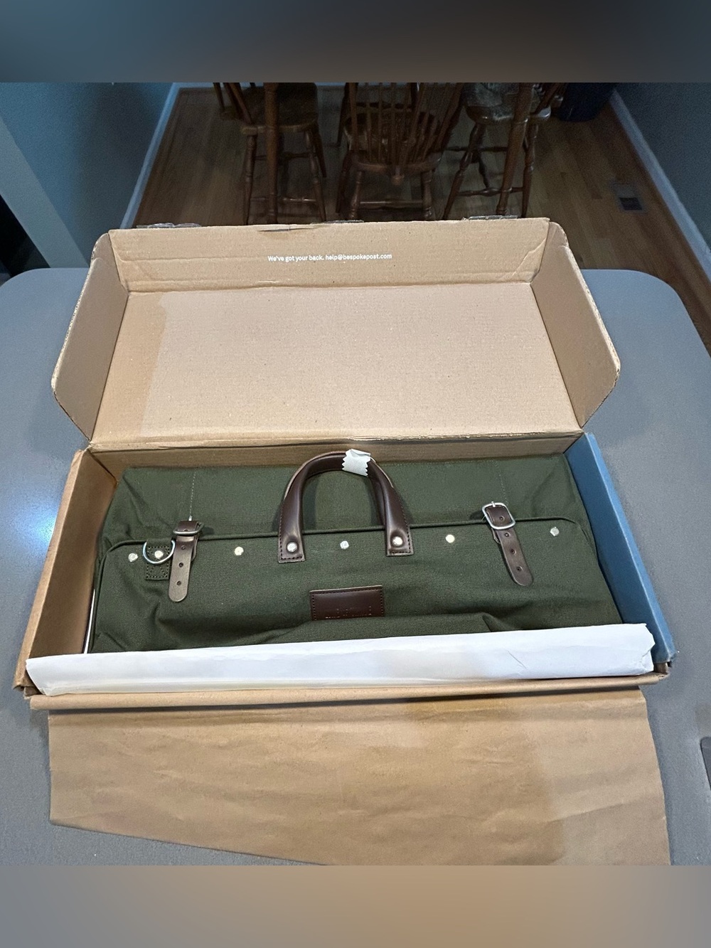 Canvas Weekender Duffel Bag - Olive Green - Picture 5 of 11
